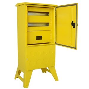 40x98x27 cm Harici Ayaklı Etanj Şantiye Panosu 4 Tri. + 4 Mon. Priz Çıkışlı + Sigorta + Pako + Kompakt Yeri Mevcut