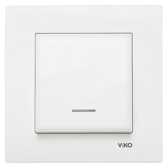 Viko Karre Işıklı Tekli Elektrik Anahtar Düğme Çerçeveli