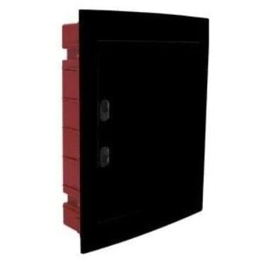 440x654x95 mm 36'lı Sıva Altı Siyah Kapaklı Plastik Kasalı Zayıf Akım Bölmeli Sigorta Kutusu