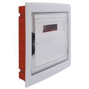 440x480x85 mm 18'li Sıva Altı Şeffaf Kapaklı Plastik Gövdeli Zayıf Akım Bölmeli Sigorta Kutusu