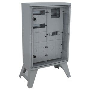 40x60x20cm Şeffaf Kapaklı ABS Şantiye Panosu, 6 Ad. Priz, 34 Ad. Sigorta