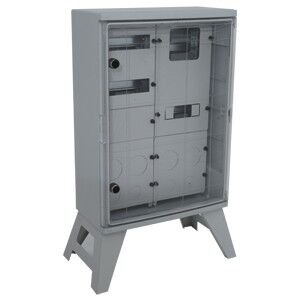 40x60x20cm Şeffaf Kapaklı ABS Şantiye Panosu, 6 Ad. Priz, 34 Ad. Sigorta