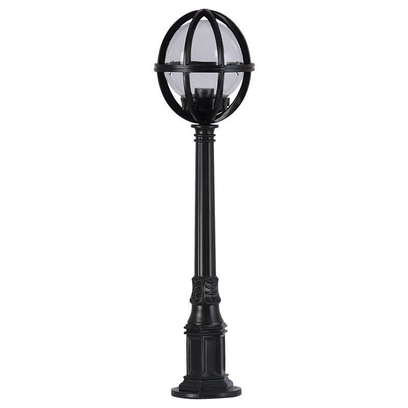 20'lik Şeffaf Akrilik Gloplu Çim Direkli Meridyen Park Bahçe Armatürü 23x95cm