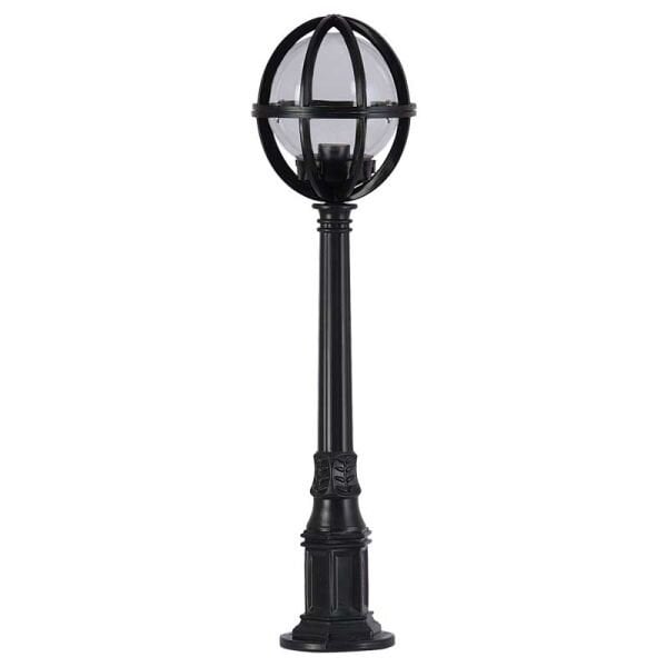 20'lik Şeffaf Akrilik Gloplu Çim Direkli Meridyen Park Bahçe Armatürü 23x95cm