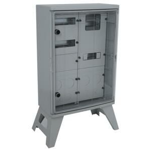 50x70x24,5cm Şeffaf Kapaklı ABS Şantiye Panosu, 1Trifaze Sayaç,8Ad. Priz,16 Ad. Sigorta