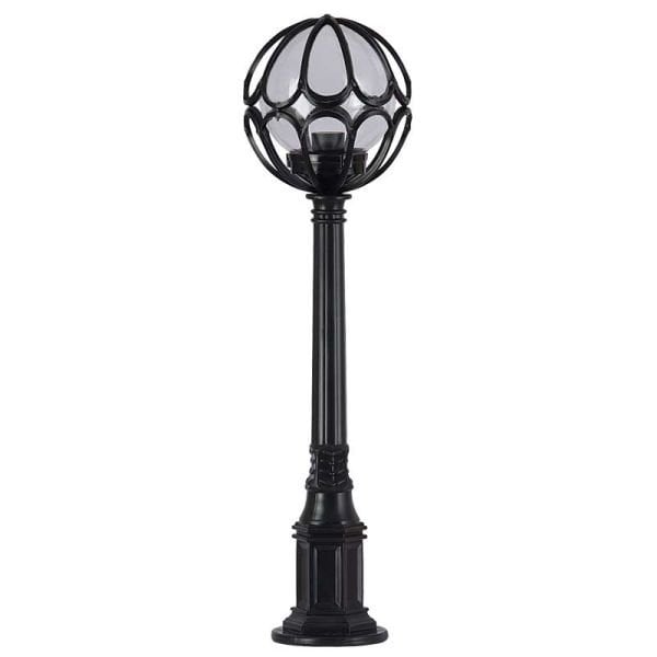 20'lik Şeffaf Akrilik Gloplu Çim Direkli Meridyen Park Bahçe Armatürü 23x95cm