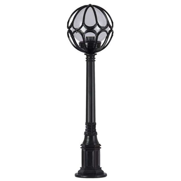 20'lik Şeffaf Akrilik Gloplu Çim Direkli Meridyen Park Bahçe Armatürü 23x95cm