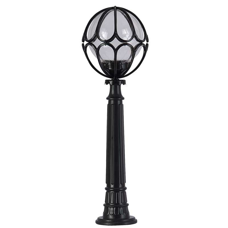 25'lik Şeffaf Akrilik Gloplu Çim Direkli Meridyen Park Bahçe Armatürü 30x100cm