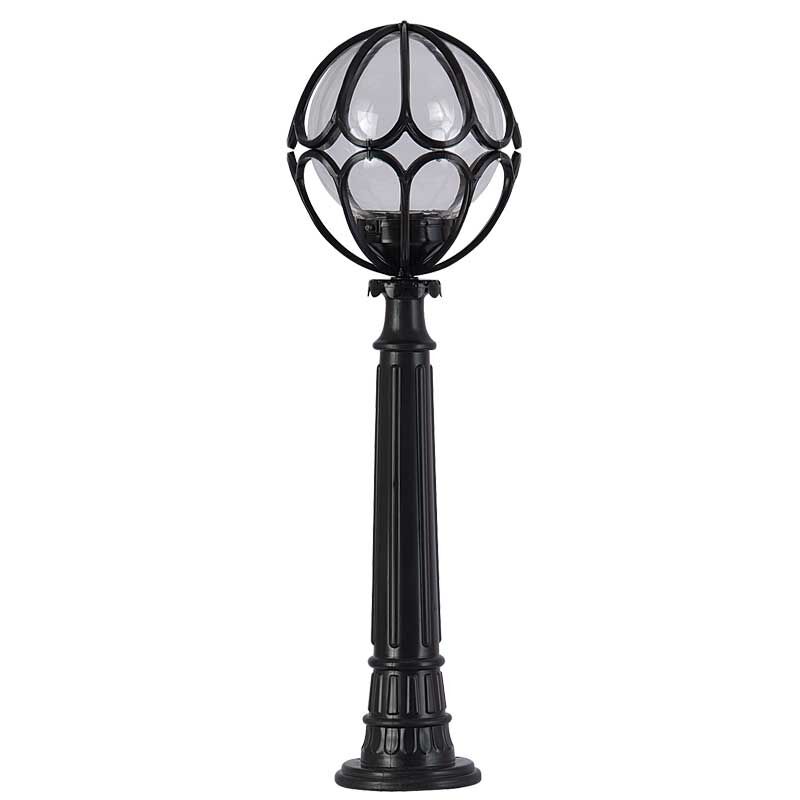 25'lik Şeffaf Akrilik Gloplu Çim Direkli Meridyen Park Bahçe Armatürü 30x100cm