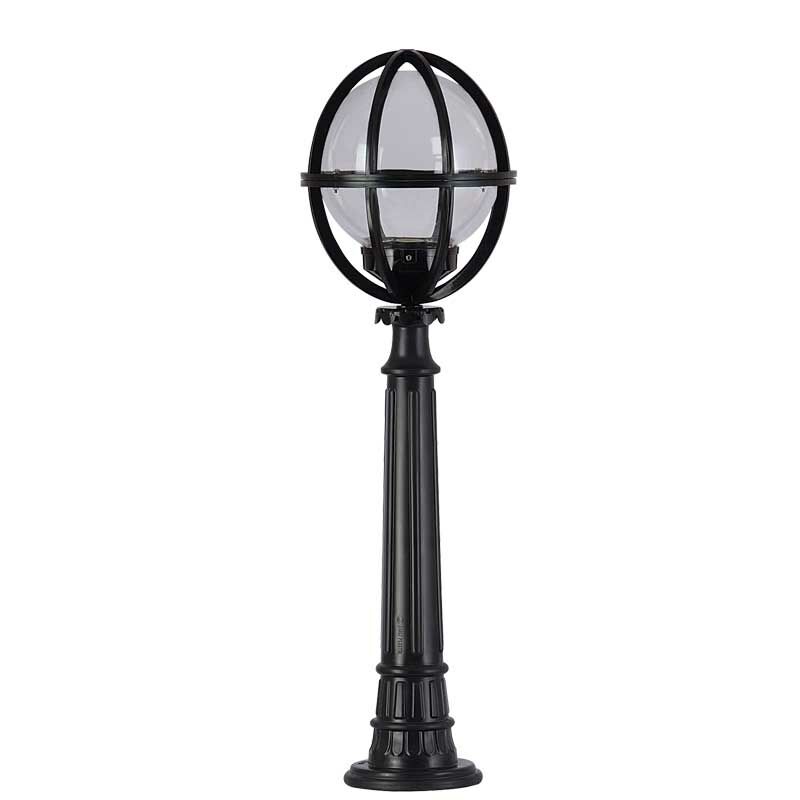 25'lik Şeffaf Akrilik Gloplu Çim Direkli Meridyen Park Bahçe Armatürü 30x100cm