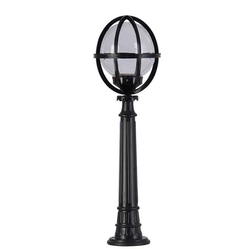 25'lik Şeffaf Akrilik Gloplu Çim Direkli Meridyen Park Bahçe Armatürü 30x100cm