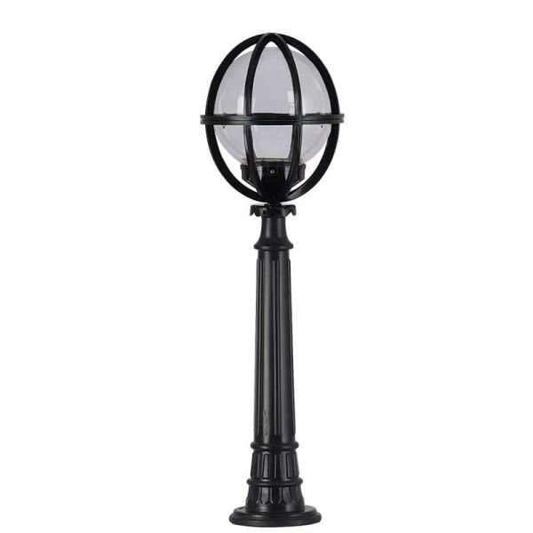 25'lik Şeffaf Akrilik Gloplu Çim Direkli Meridyen Park Bahçe Armatürü 30x100cm