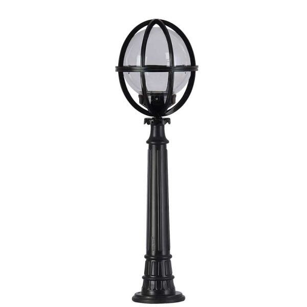 25'lik Şeffaf Akrilik Gloplu Çim Direkli Meridyen Park Bahçe Armatürü 30x100cm