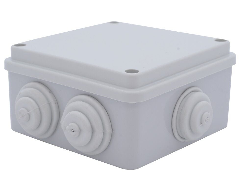 150x110x70 mm Tıpalı Kare ABS Sıva Üstü Rekor Yüzeyli Opak Buat, IP54 H.Free