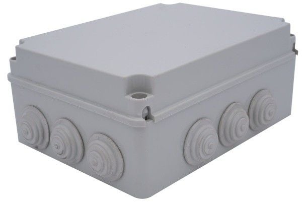 310x230x130 mm Tıpalı Kare ABS Sıva Üstü Rekor Yüzeyli Opak Buat, IP65 H.Free