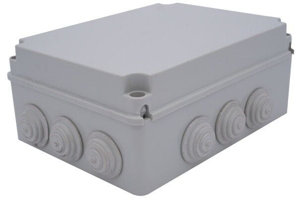 310x230x130 mm Tıpalı Kare ABS Sıva Üstü Rekor Yüzeyli Opak Buat, IP65 H.Free