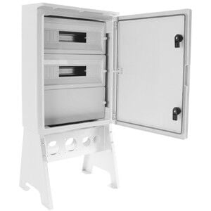 40x50x17,5 CM Opak Kapaklı Ayaklı ABS Şantiye Panosu 2 Trif. + 2 Mon. Priz + 34 Adet Sig. Yeri Mevcut