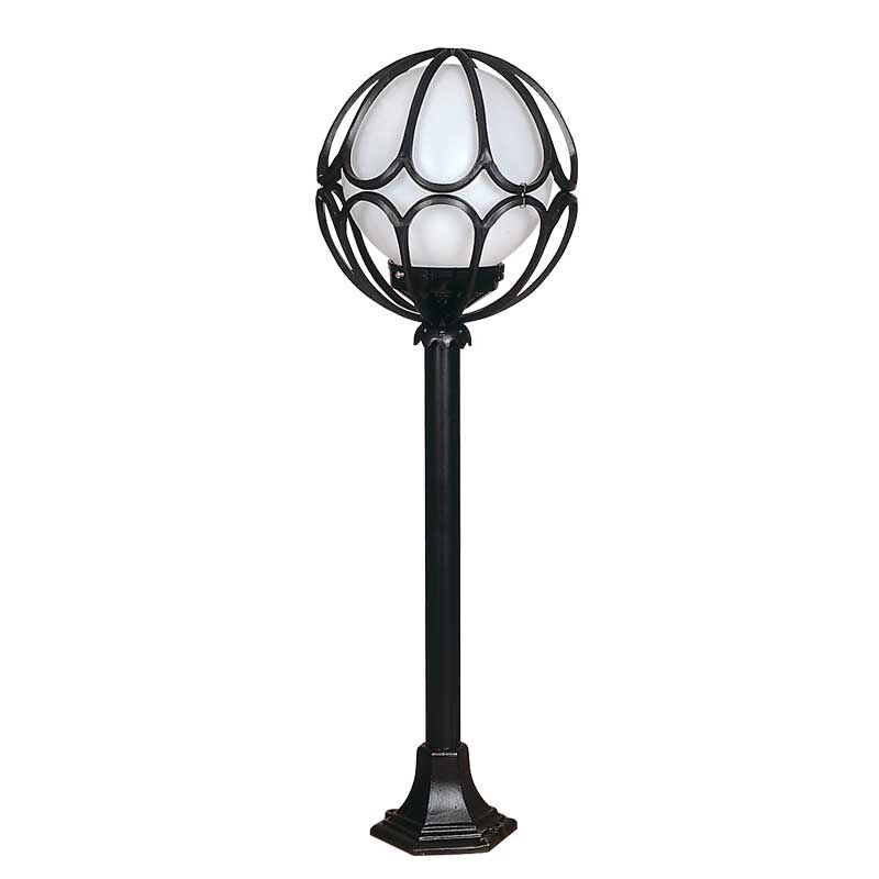 20lik Camlı Lale Meridyen Metal Çim Direkli Park Bahçe Armatür 30x100cm