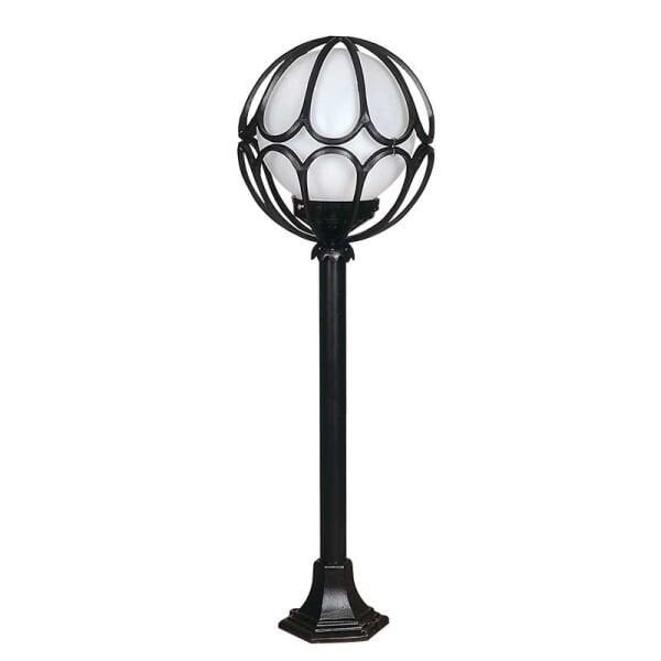 20lik Camlı Lale Meridyen Metal Çim Direkli Park Bahçe Armatür 30x100cm