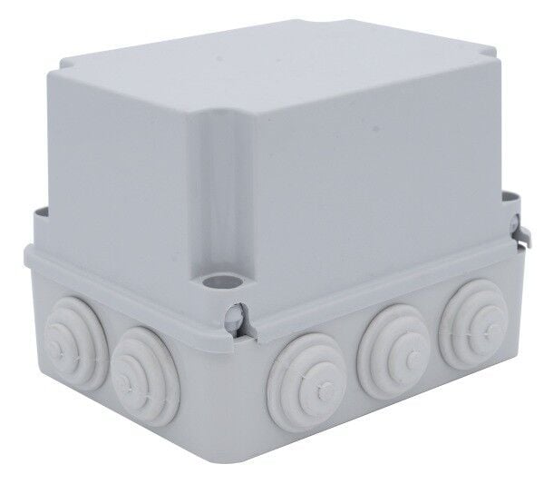 190x145x140 mm Tıpalı Kare Derin ABS Sıva Üstü Rekor Yüzeyli Opak Buat, IP65 H.Free