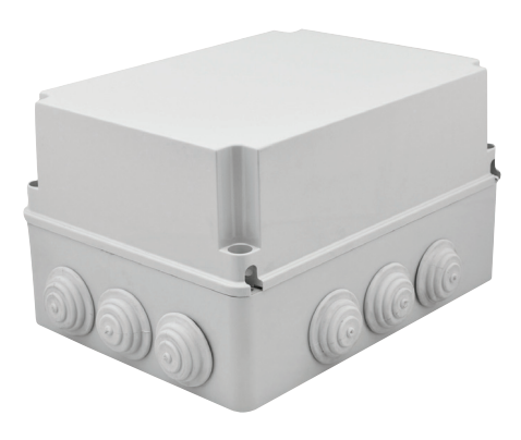 310x230x180 mm Tıpalı Kare Derin ABS Sıva Üstü Rekor Yüzeyli Opak Buat, IP65 H.Free