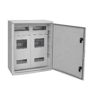 50x60x23 CM Opak Kapaklı Çatılı Sayaç Panosu 2 Trf. Syç. + 34 Sig. Yeri Mevcut