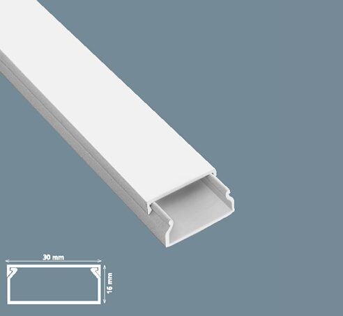 Mutlusan 30x16 mm Beyaz Kablo Kanalı, 140 Metre Paket