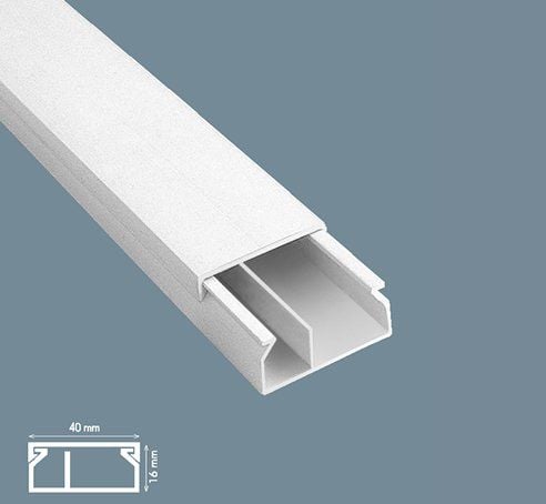Mutlusan 40x16 mm Bölmeli Beyaz Kablo Kanalı, 100 Metre Paket