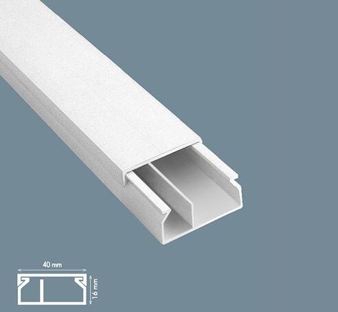 Mutlusan 40x16 mm Bölmeli Beyaz Kablo Kanalı, 100 Metre Paket