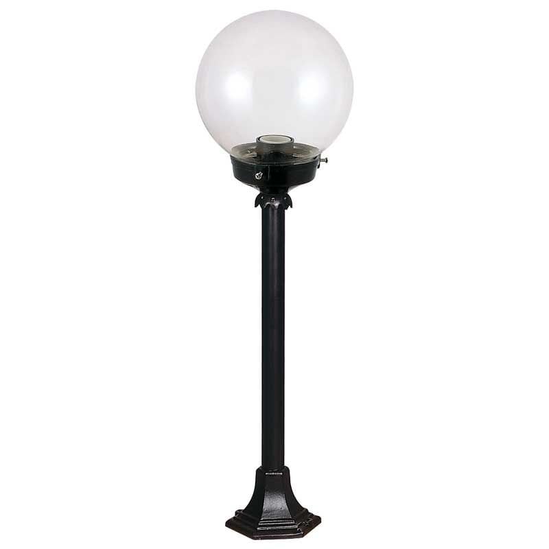 20lik Akrilik Şeffaf Camlı Metal Çim Direkli Park Bahçe Armatürü 20x90cm