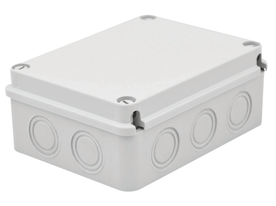 190x145x80 mm Kare ABS Sıva Üstü Kırma Yüzeyli Opak Buat, IP67 H.Free