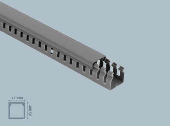 Mutlusan 25x25 mm Delikli Gri Pano Kanalı, 64 Metre Paket