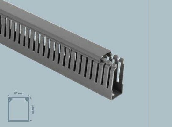 Mutlusan 25x60 mm Delikli Gri Pano Kanalı, 36 Metre Paket