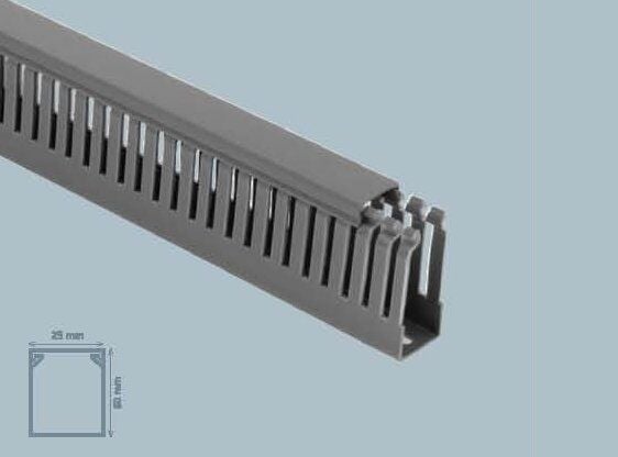 Mutlusan 25x60 mm Delikli Gri Pano Kanalı, 36 Metre Paket