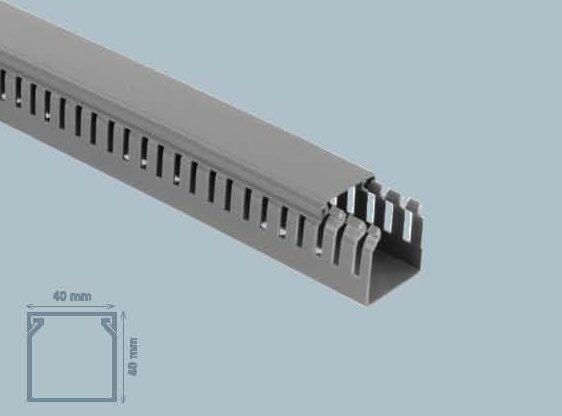 Mutlusan 40x40 mm Delikli Gri Pano Kanalı, 25 Metre Paket