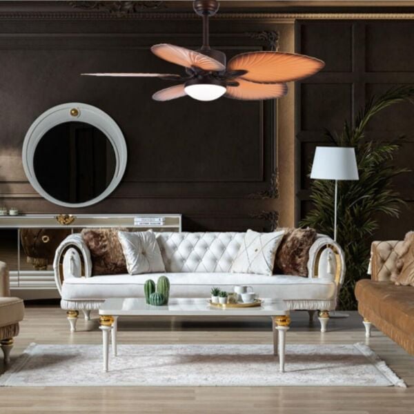 Fancium DKF-505 52'' Led Aydınlatmalı Uzaktan Kumandalı Tavan Vantilatörü Kahverengi
