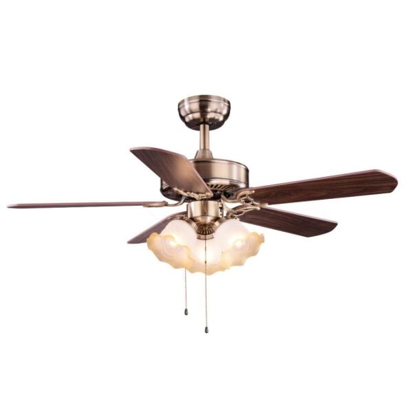 Fancium DKF-501 42'' 5 Kanatlı Aydınlatmalı Tavan Vantilatörü Kahverengi