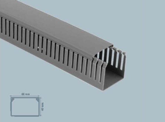 Mutlusan 60x40 mm Delikli Gri Pano Kanalı, 24 Metre Paket