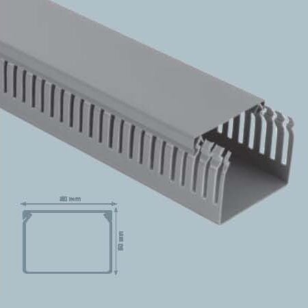 Mutlusan 80x60 mm Delikli Gri Pano Kanalı, 12 Metre Paket