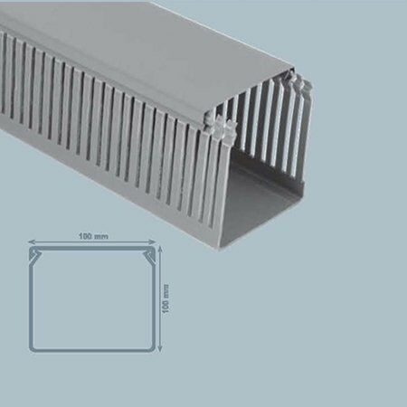 Mutlusan 100x100 mm Delikli Gri Pano Kanalı, 4 Metre Paket