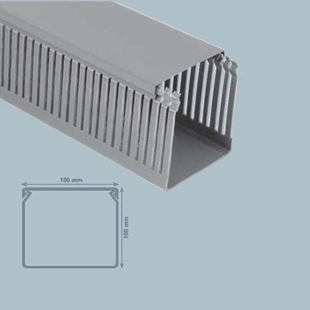 Mutlusan 100x100 mm Delikli Gri Pano Kanalı, 4 Metre Paket