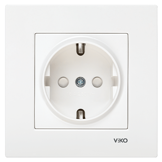 Viko Karre Çocuk Korumalı Tekli Topraklı Priz Çerçeveli