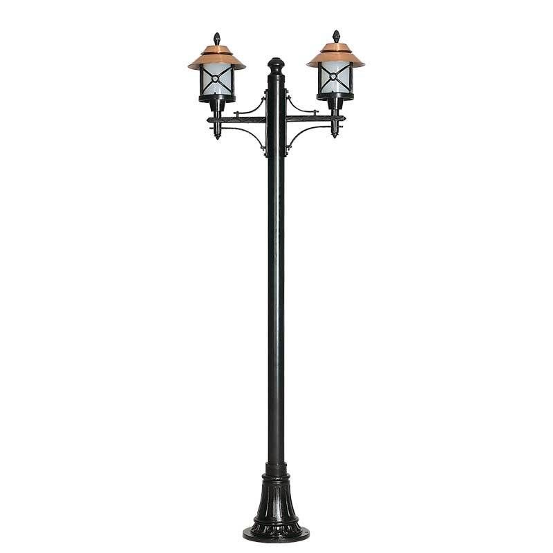 ElektrikPiyasa Bakır Şapkalı Klasik Fenerli Döküm Aydınlatma Direği 260 cm