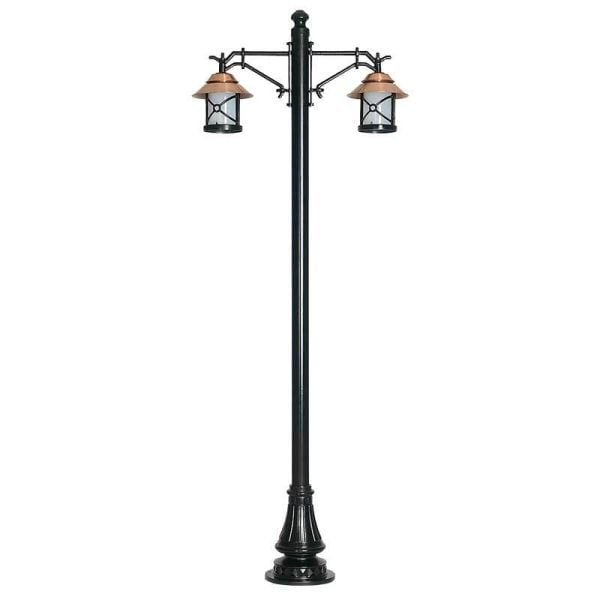 ElektrikPiyasa Bakır Şapkalı Klasik Fenerli Döküm Aydınlatma Direği 270 cm