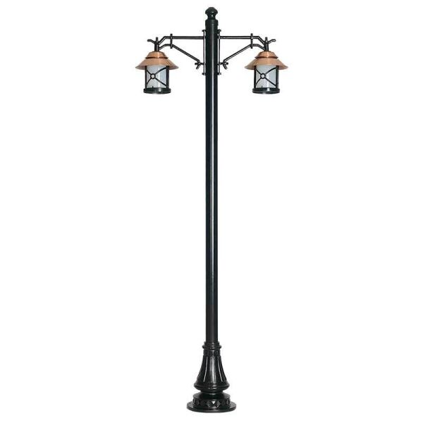 ElektrikPiyasa Bakır Şapkalı Klasik Fenerli Döküm Aydınlatma Direği 270 cm