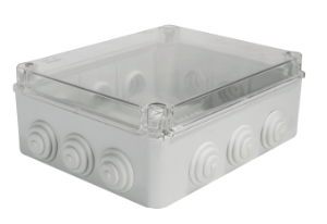 150x110x70 mm Rekor Yüzeyli Şeffaf Kare Sıva Üstü ABS Opak Buat, Ip54 H.Free